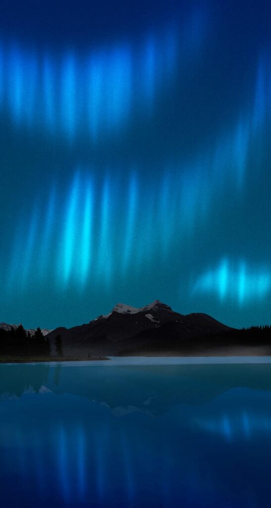 Northern Lights Lake Reflection iPhone Wallpapers HD