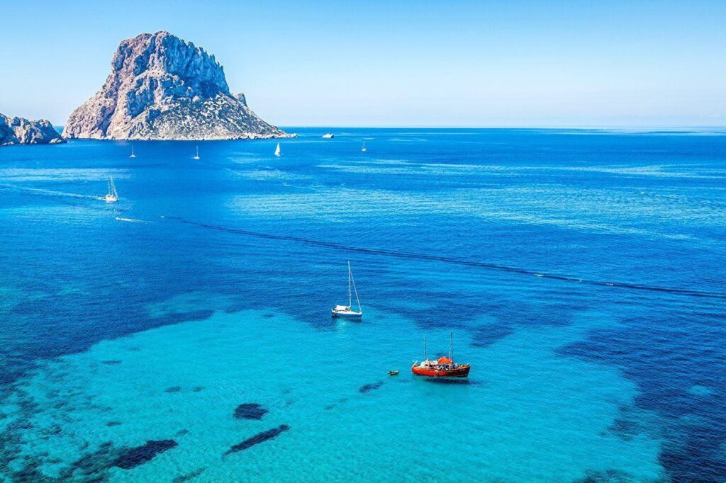 Wallpaper Spain Ibiza Sea Crag Nature Scenery