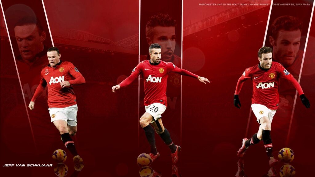 Manchester United Players Wayne Rooney Robin Van Persie And Juan