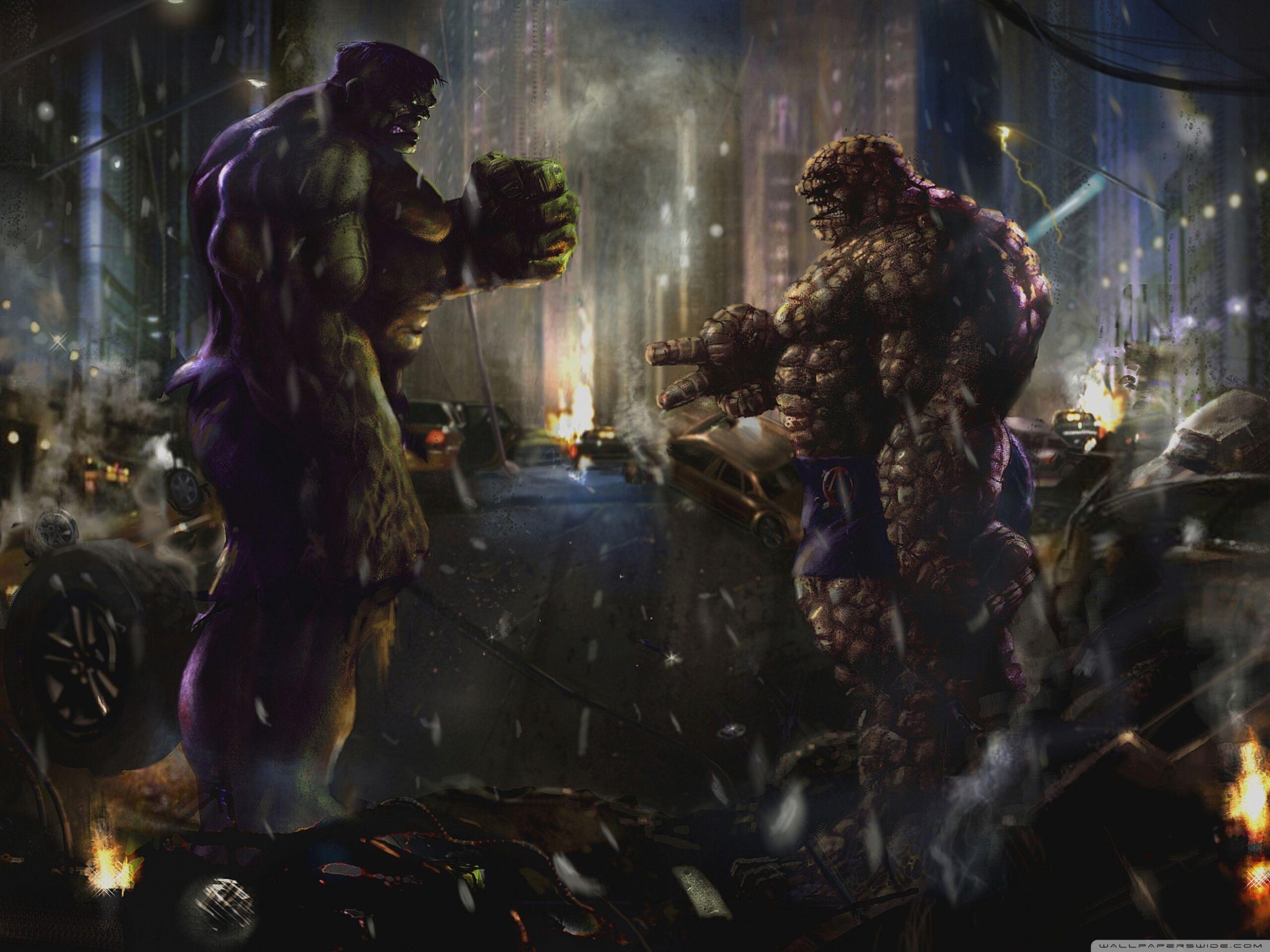 Hulk vs Thing 2K desk 4K wallpapers High Definition Fullscreen