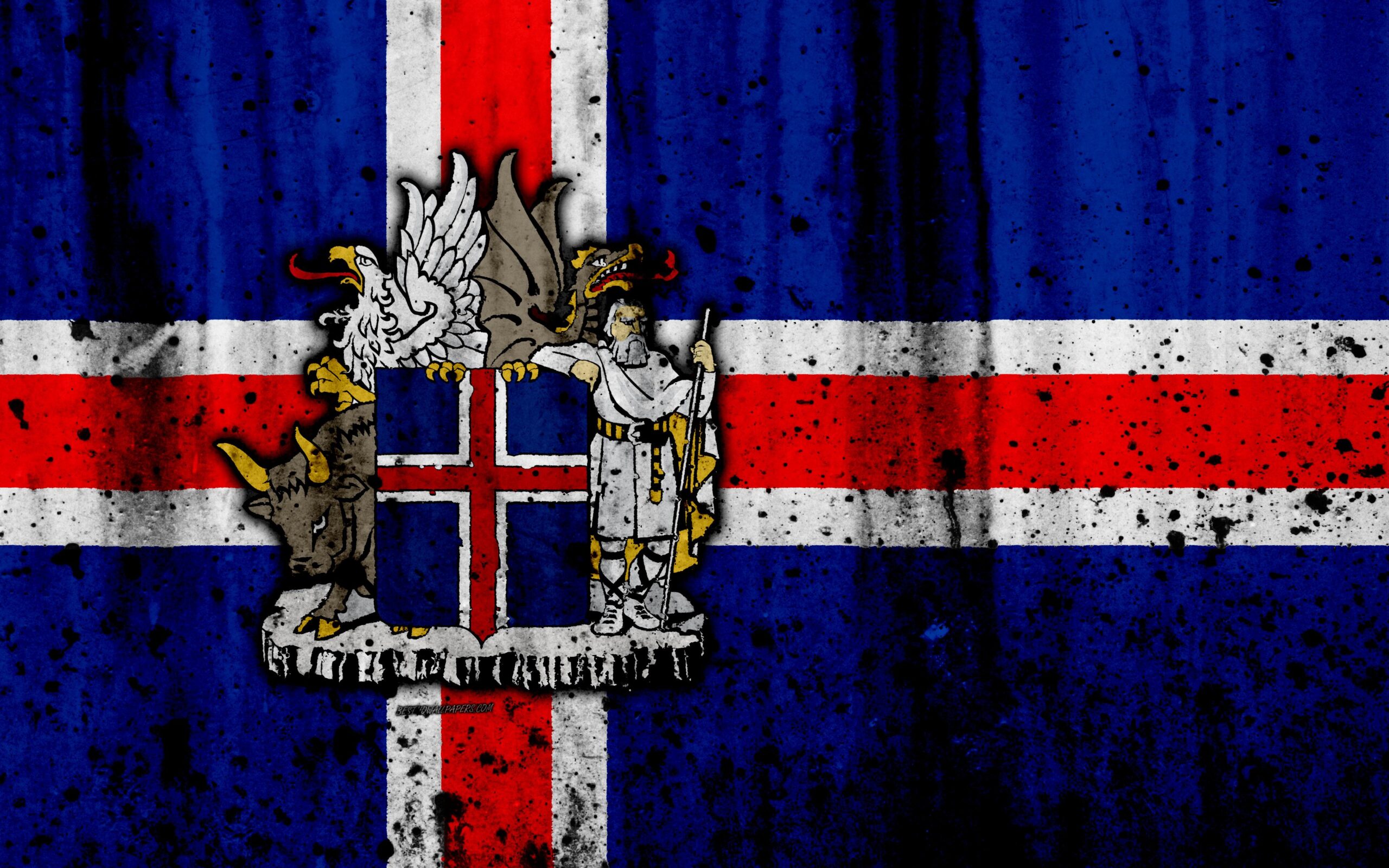 Download wallpapers Icelandic flag, k, grunge, flag of Iceland