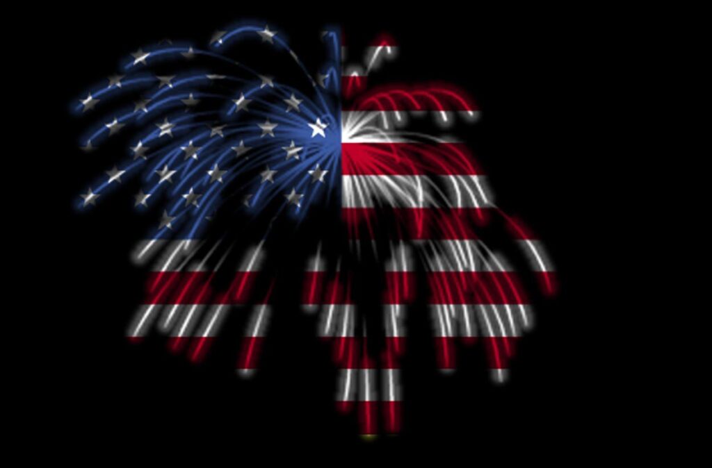 Happy th of July! The American Flag in Fireworks