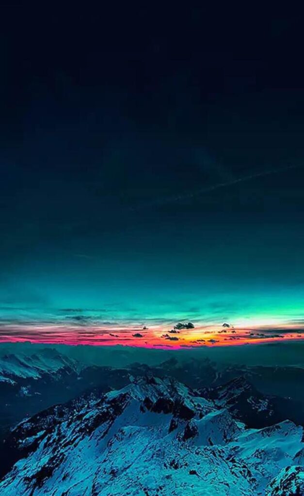 Sky On Fire Mountain Range Sunset iPhone s Wallpapers Download