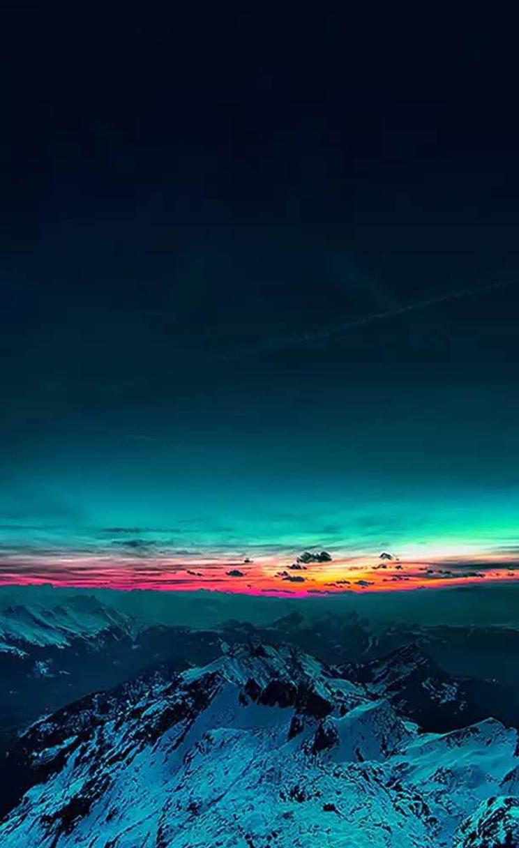 Sky On Fire Mountain Range Sunset iPhone s Wallpapers Download
