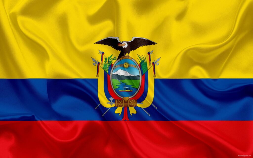 Download wallpapers Ecuadorian flag, Ecuador, South America, flag of