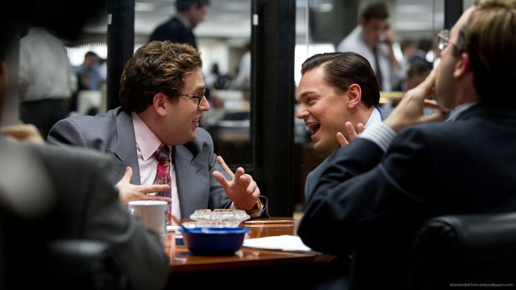 Download Leonardo DiCaprio And Jonah Hill Laughing Wallpapers