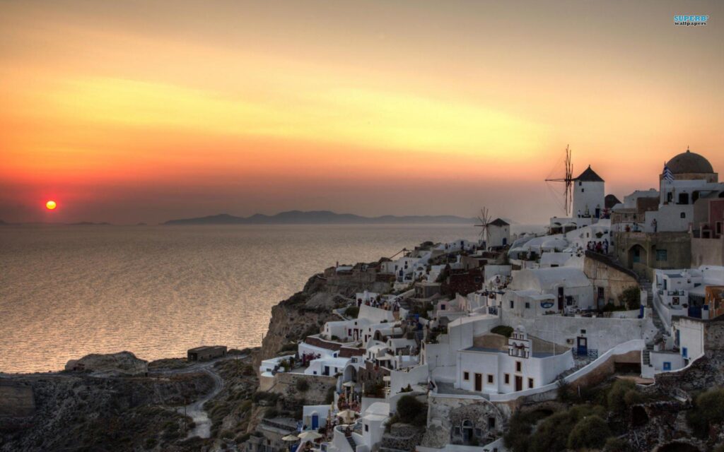 HD Santorini Sunset Wallpapers