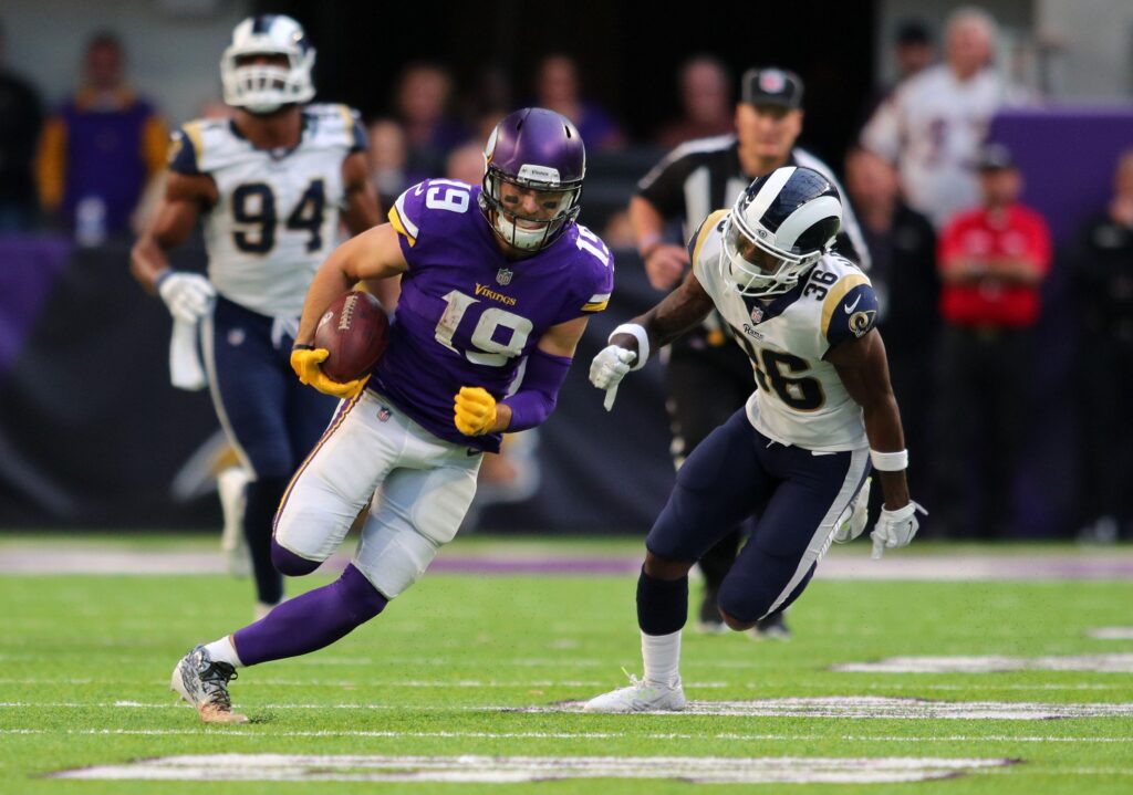 Vikings vs Rams Adam Thielen yard touchdown catch in Week