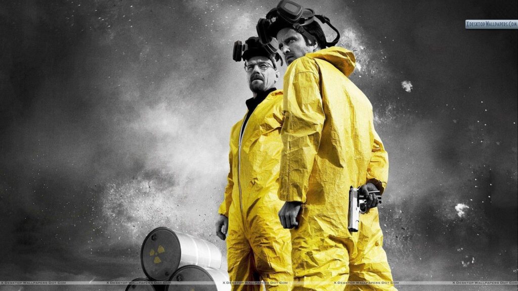 Bryan Cranston & Aaron Paul In Yellow Dress In Breaking Bad Wallpapers