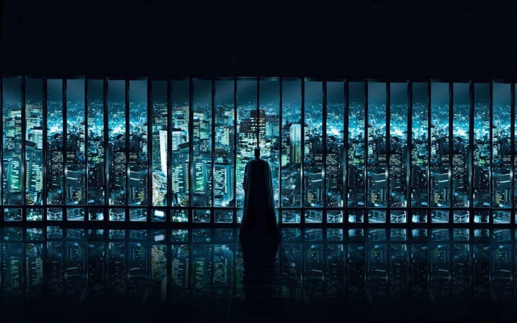 Batman watching desk 4K PC and Mac wallpapers