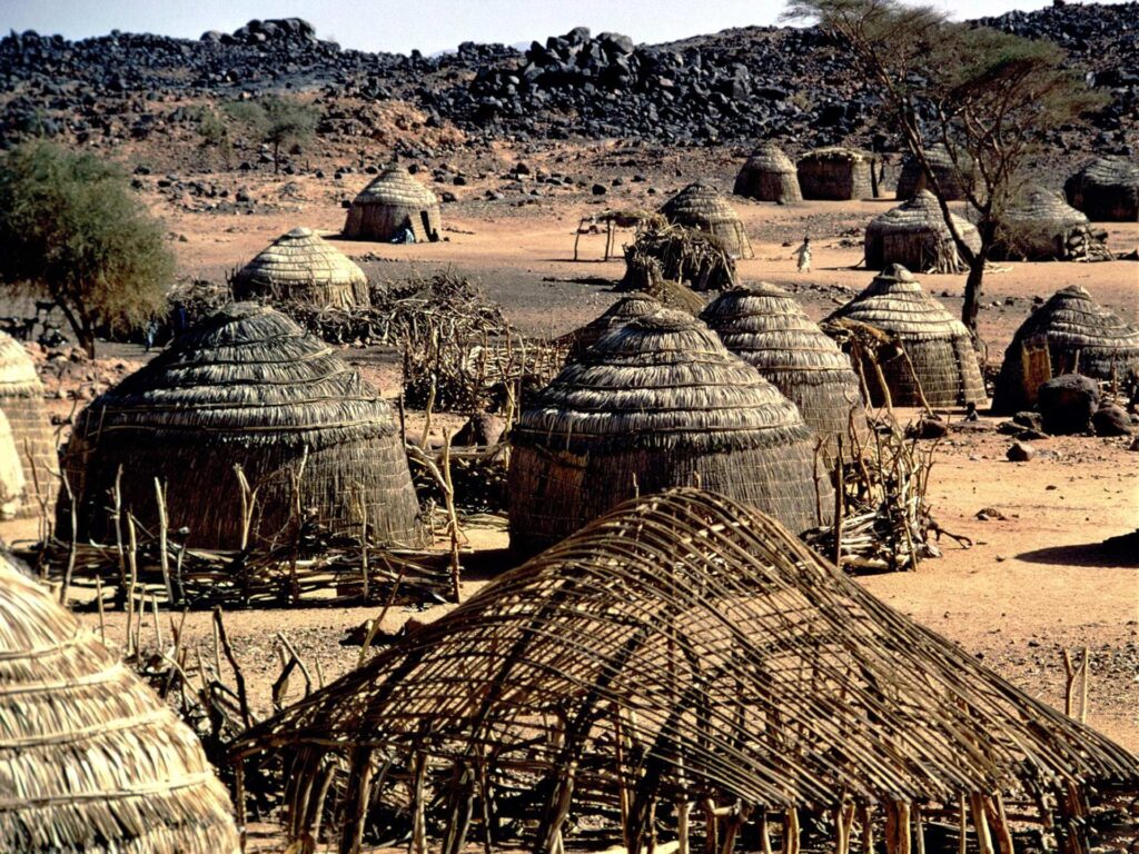 A lovely village Primitive tribe architecture, Nigeria, Africa