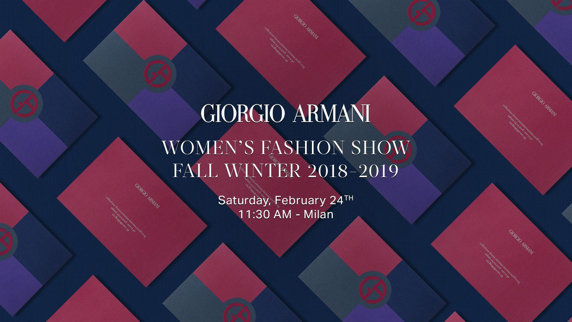 We Are Livestreaming Giorgio Armani’s AW Show From AM GMT