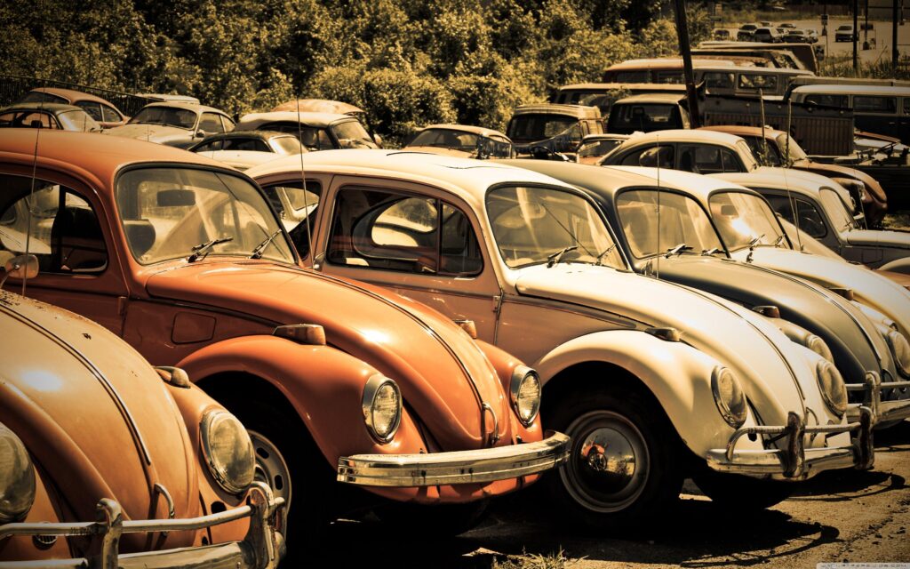 Old Volkswagen Beetle Junkyard 2K desk 4K wallpapers High