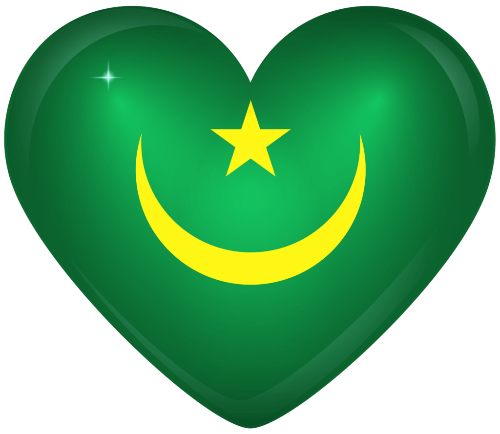 Mauritania Large Heart Flag