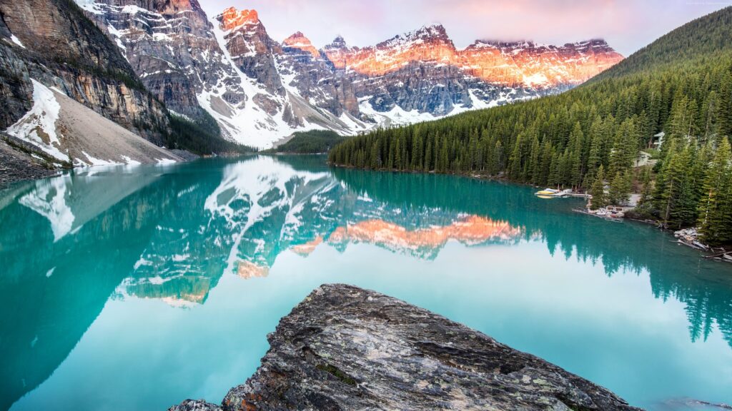 Wallpapers Moraine Lake K, Banff, Canada, forest, mountains