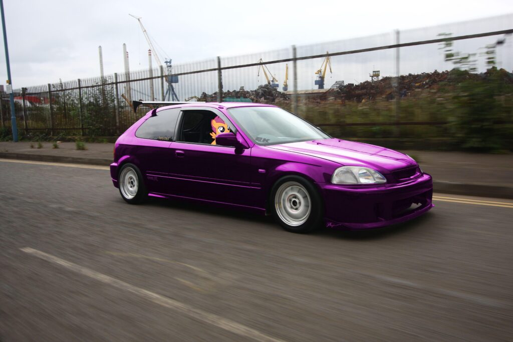 Scootaloo driving her Honda Civic EK Type R by BronyNo on