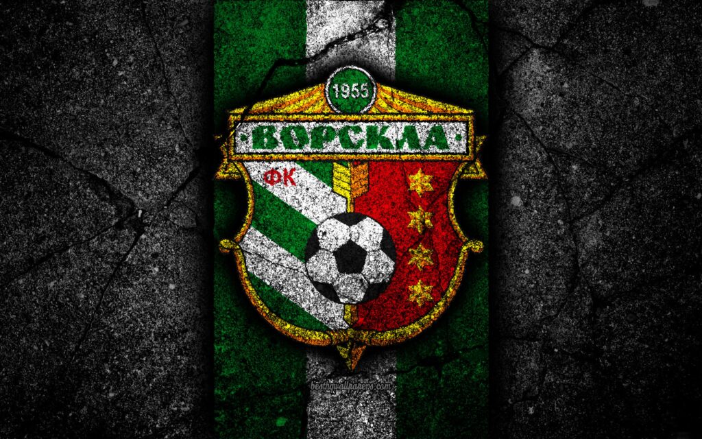 Download wallpapers k, Vorskla Poltava FC, logo, UPL, soccer, black