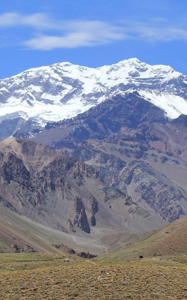 Download Aconcagua Mount, Snow Line, Field, Sky Wallpapers