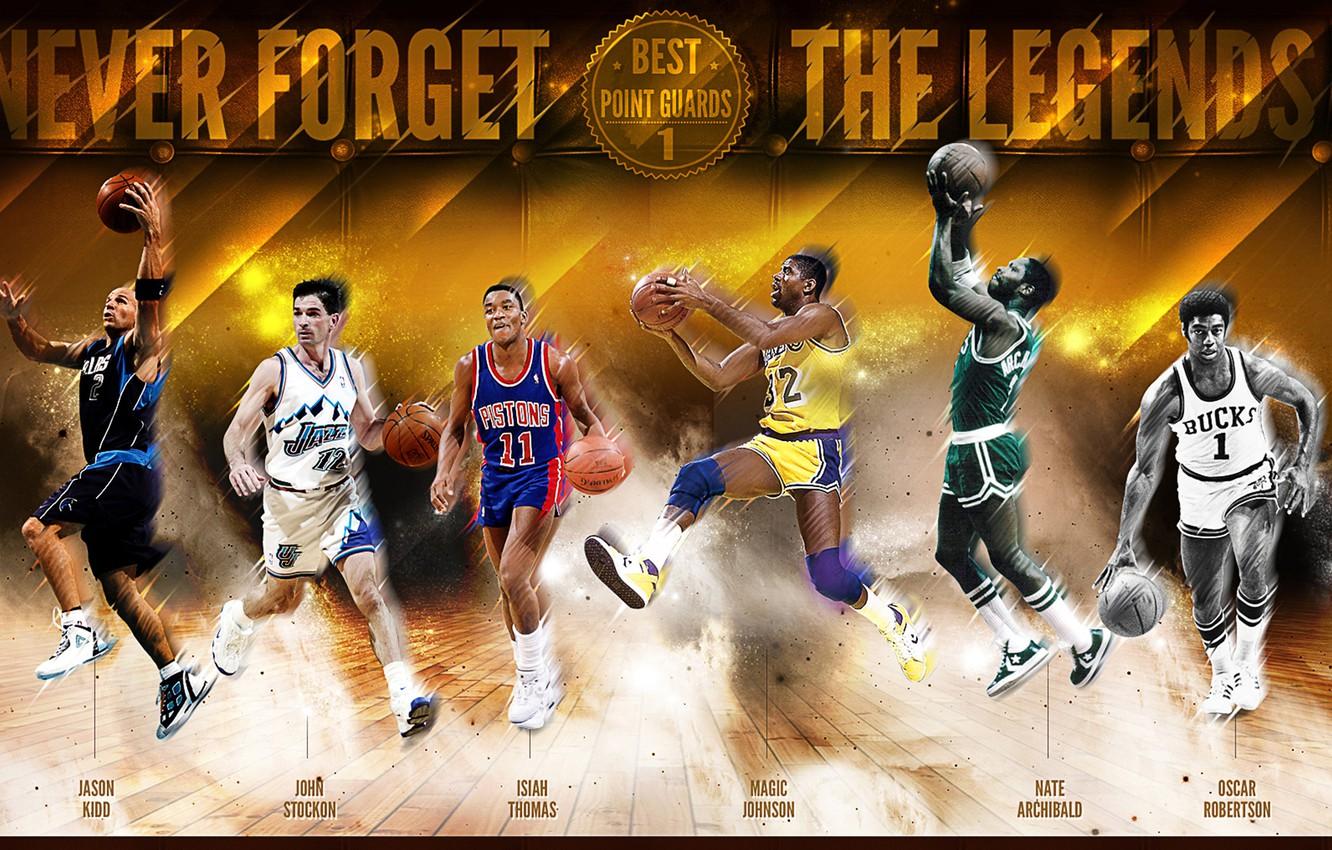 Wallpapers Sport, Basketball, NBA, Legends, Magic Johnson, Isiah