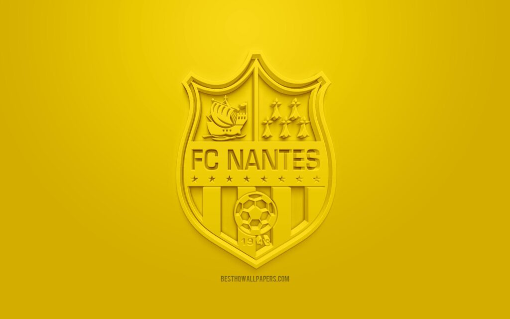 Download wallpapers FC Nantes, creative D logo, yellow backgrounds
