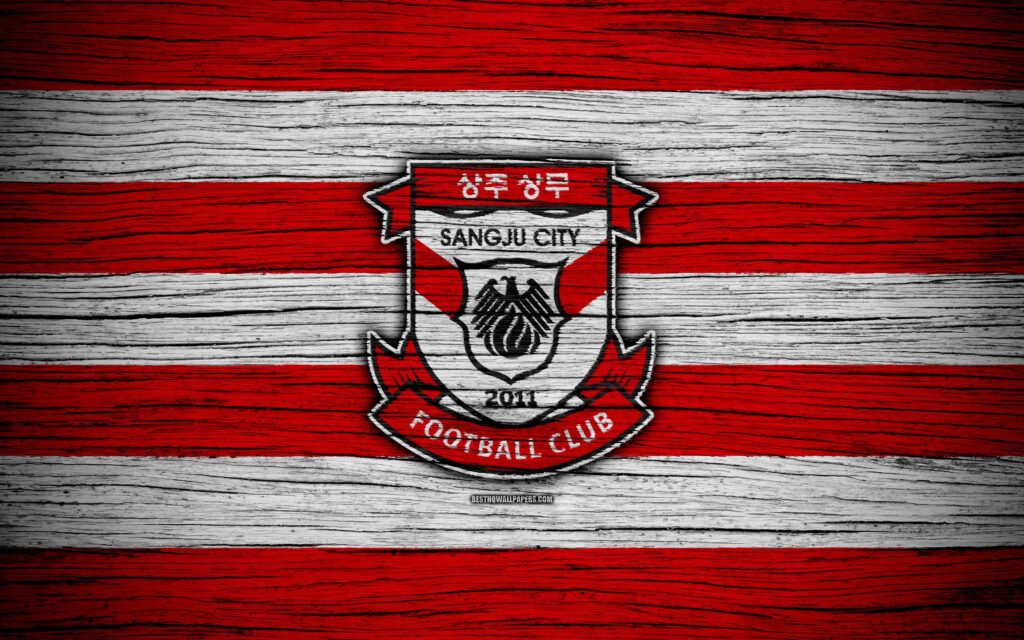 Download wallpapers Sangju Sangmu FC, k, K League , wooden texture