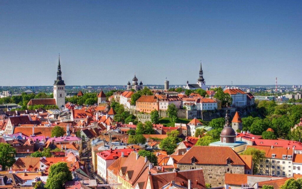 Old town panorama estonia estonia roof tallinn 2K wallpapers