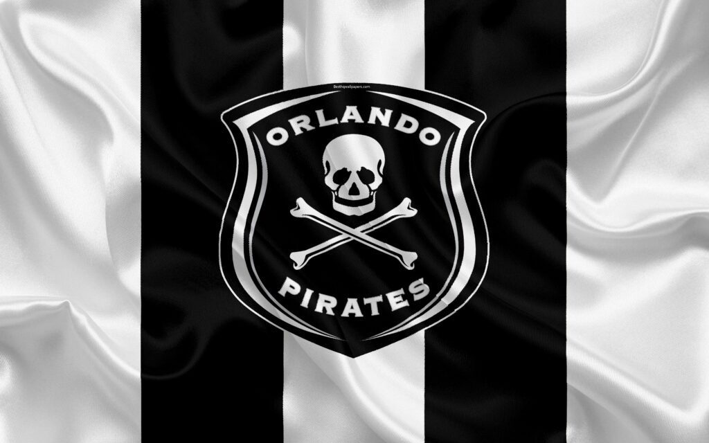 Download wallpapers Orlando Pirates FC, k, logo, black and white