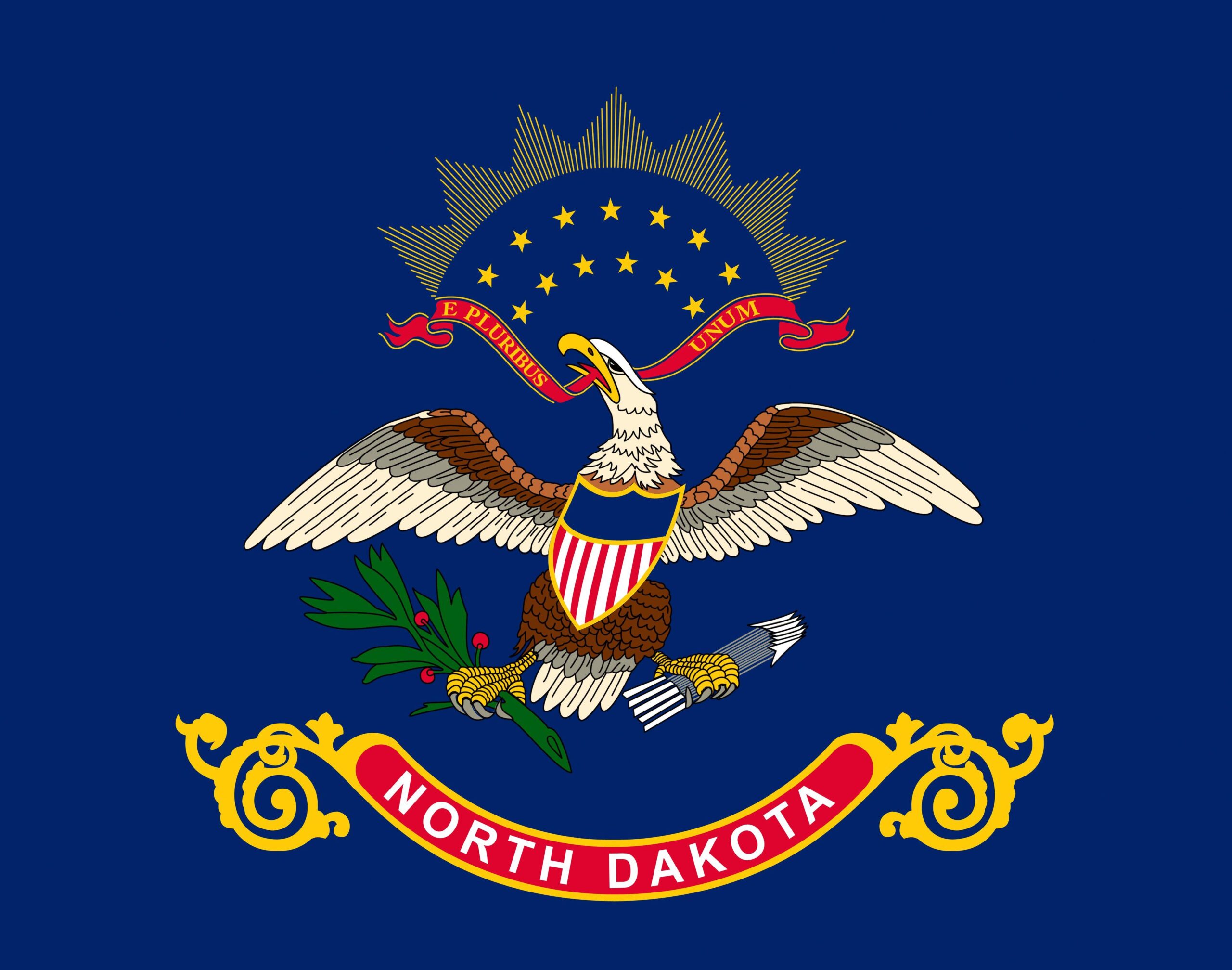 USA North Dakota Flag