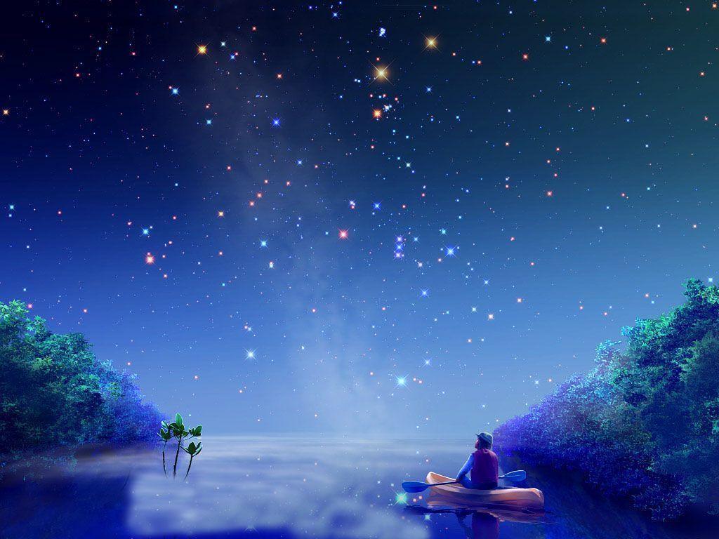 Wallpapers For – Blue Night Sky Stars Wallpapers