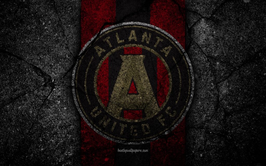 Download wallpapers k, Atlanta United FC, MLS, asphalt texture