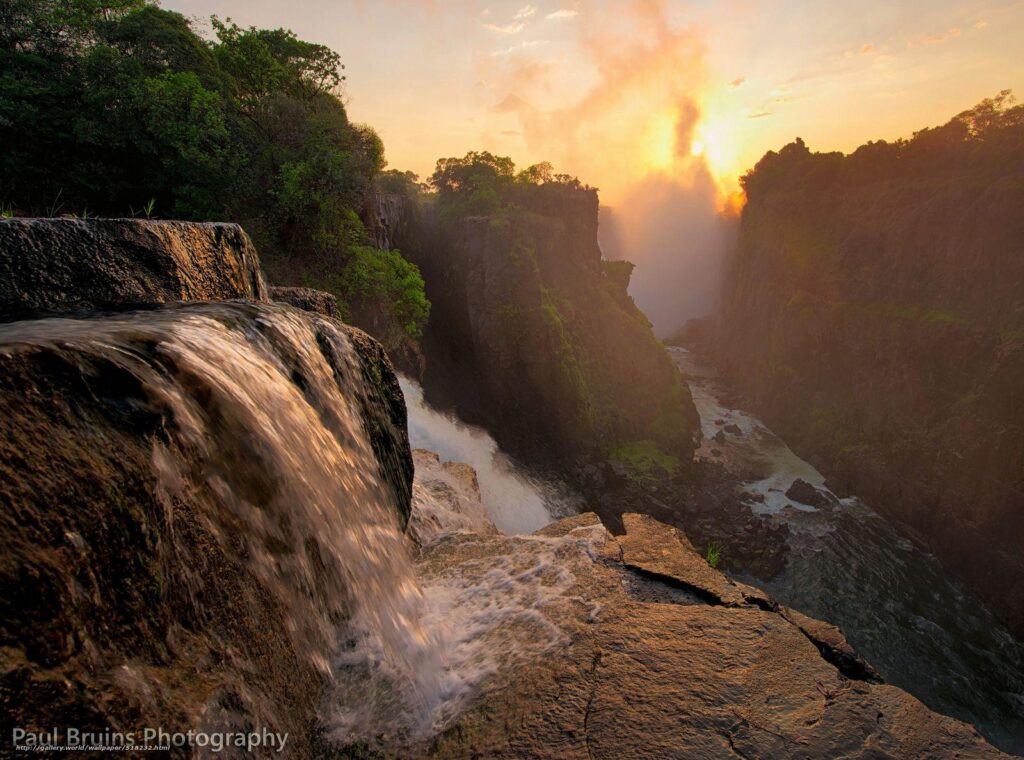 Download wallpapers Zimbabwe, waterfall, Africa, Victoria free
