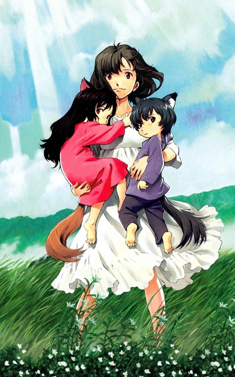 Download wallpapers wolf children ame and yuki, anime, girl