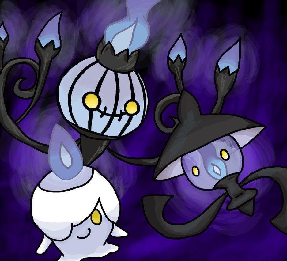 Litwick, Lampent and Chandelure by peaceloveandcookies