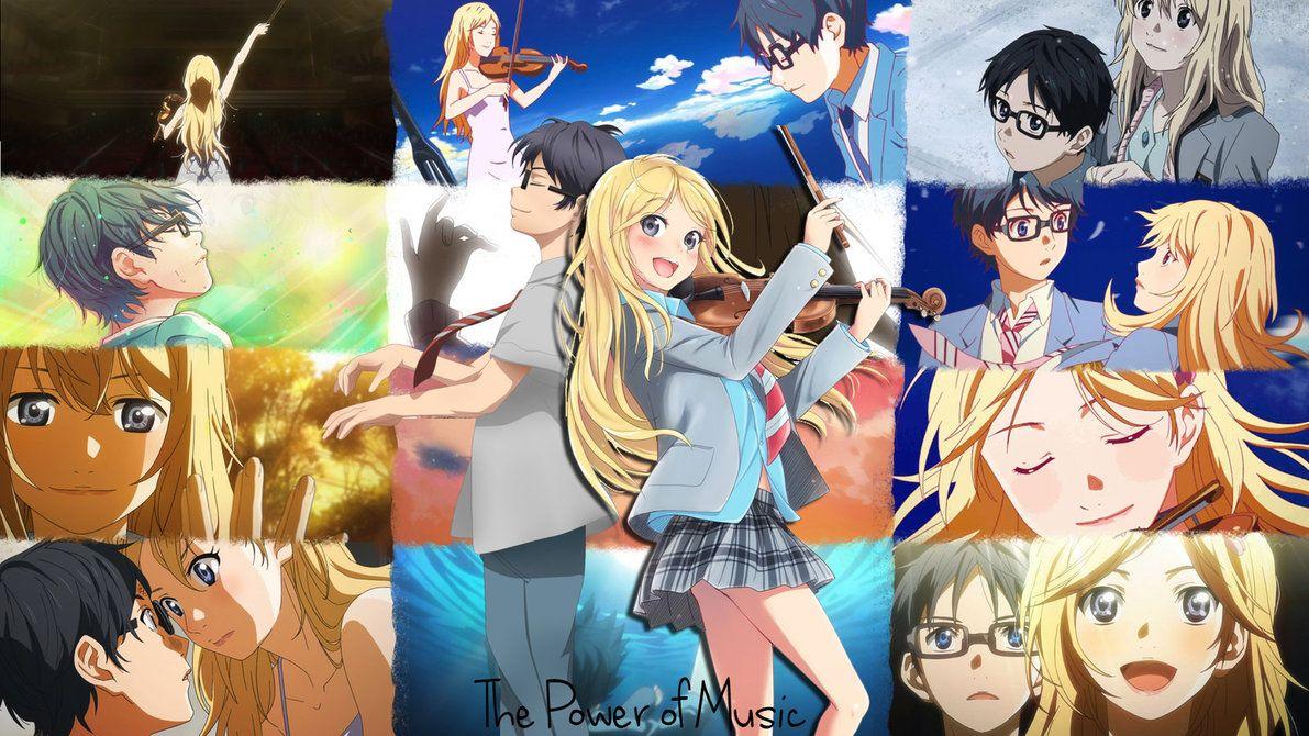 The Power of Music Your Lie in April Wallpaper by AngelShadow