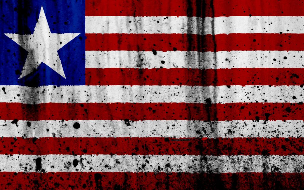Download wallpapers Liberian flag, k, grunge, flag of Liberia