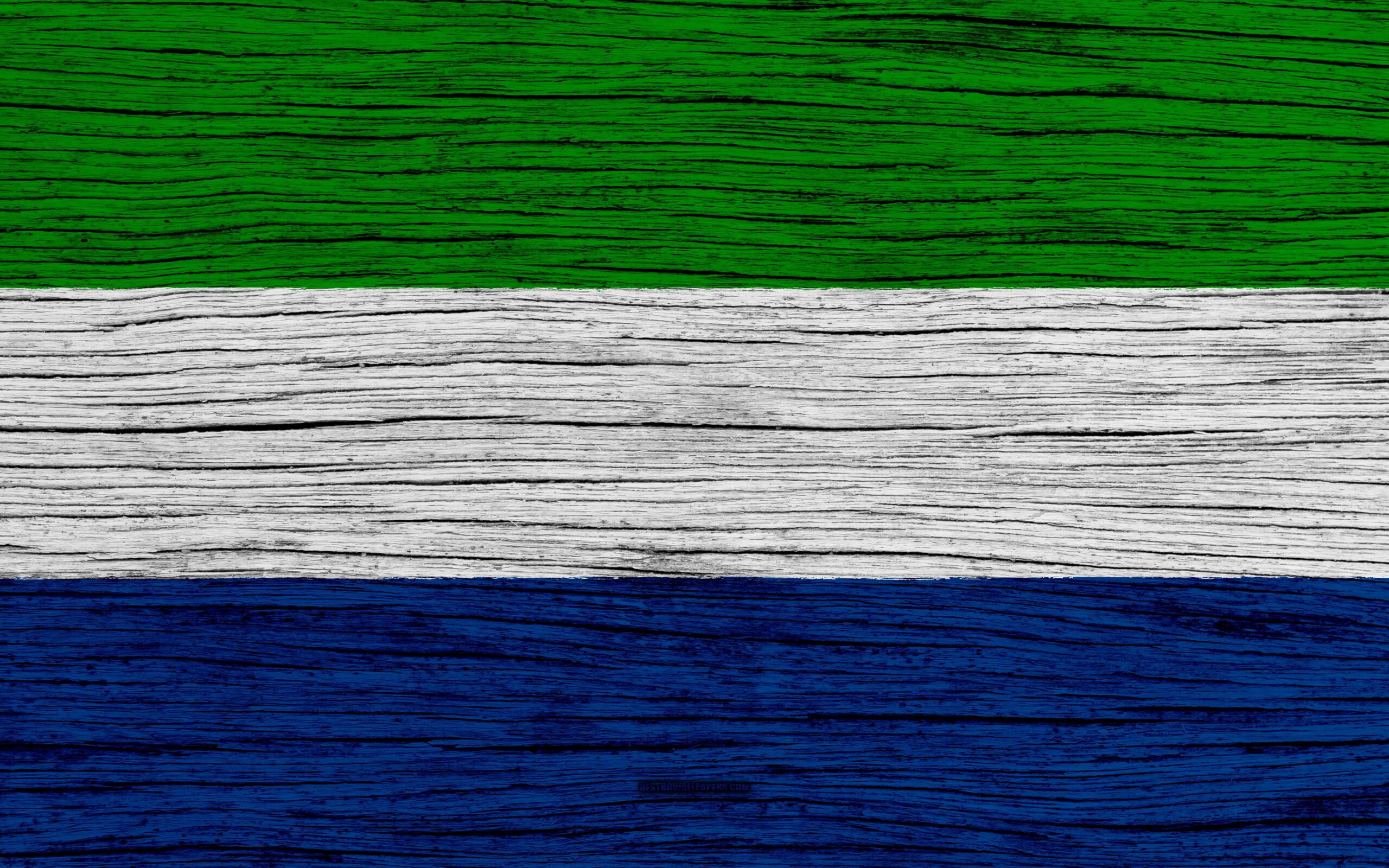 Download wallpapers Flag of Sierra Leone, k, Africa, wooden texture