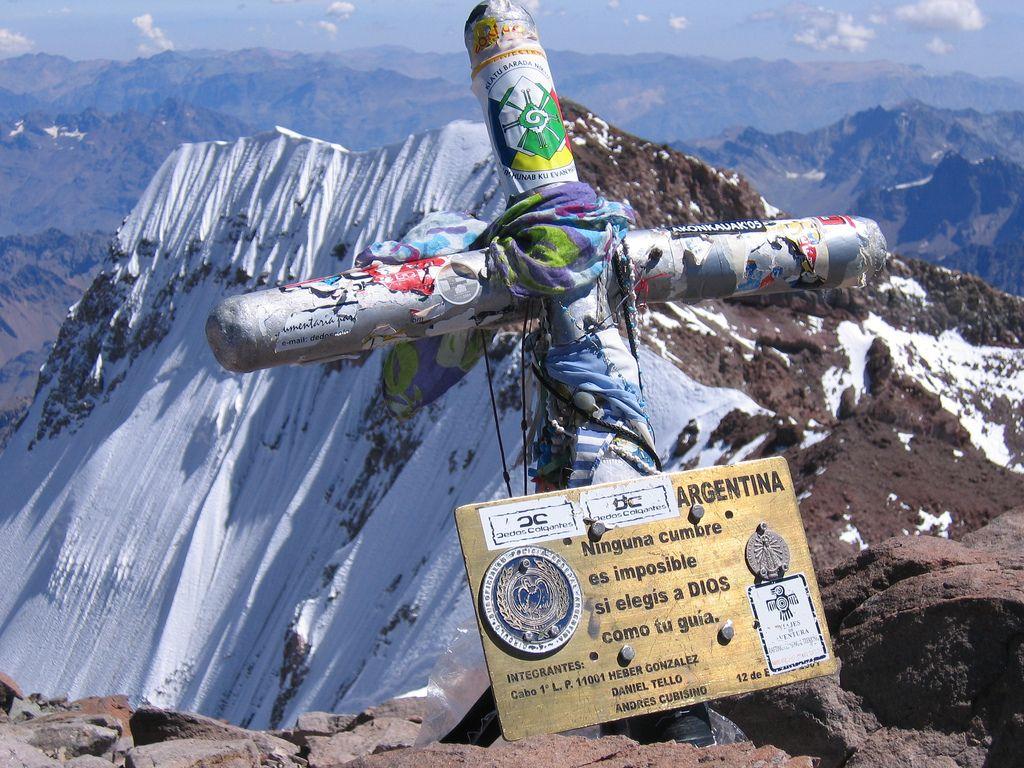 Summit Cross The summit cross on Aconcagua South face of the