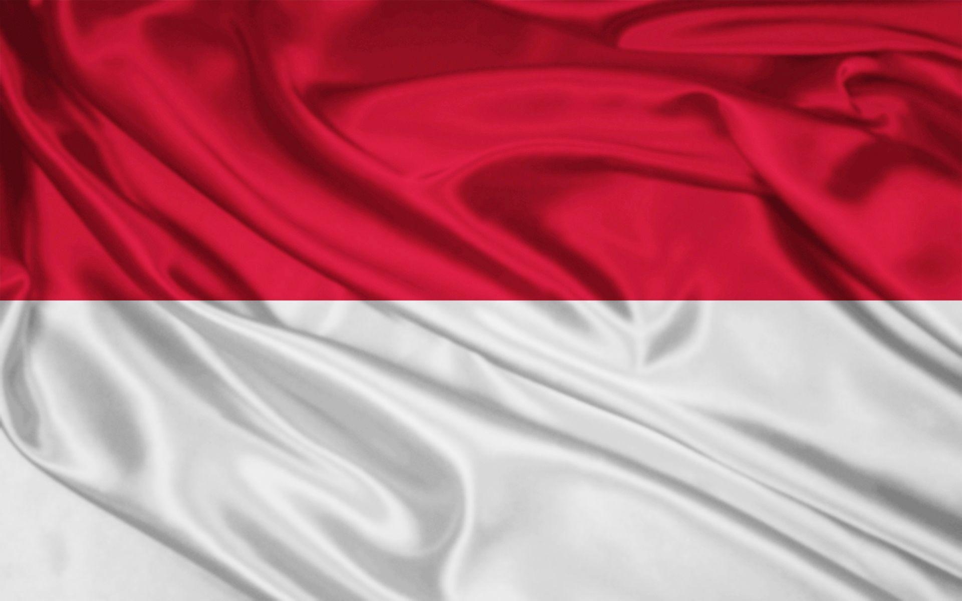 Monaco Flag and Indonesian Flag