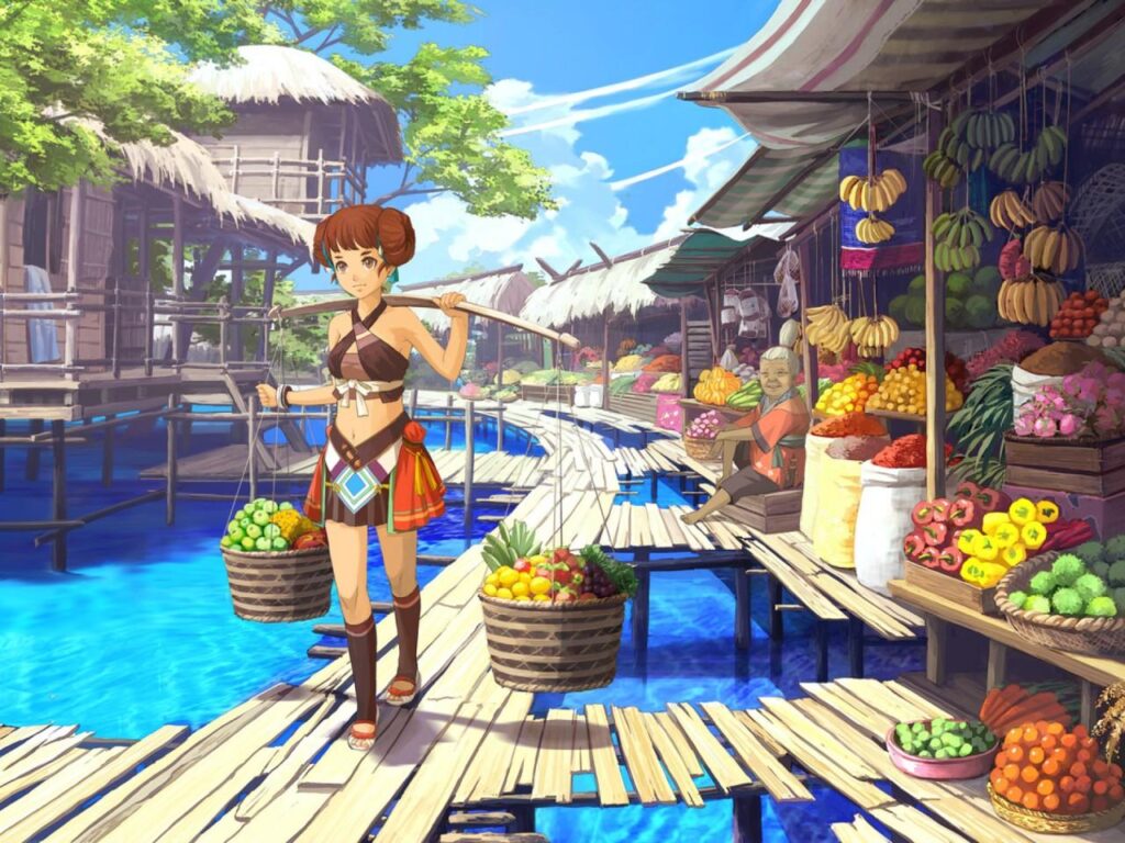 Girl Market Booths Strong Help wallpapers