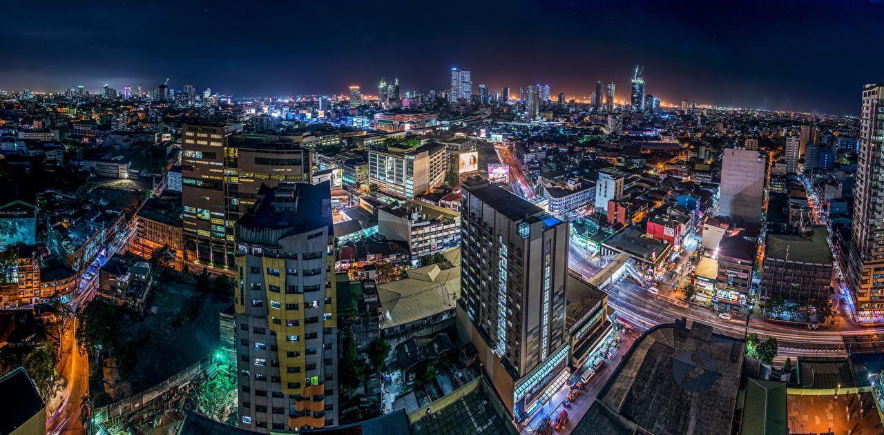Wallpapers Philippines Megalopolis Manila From above night time