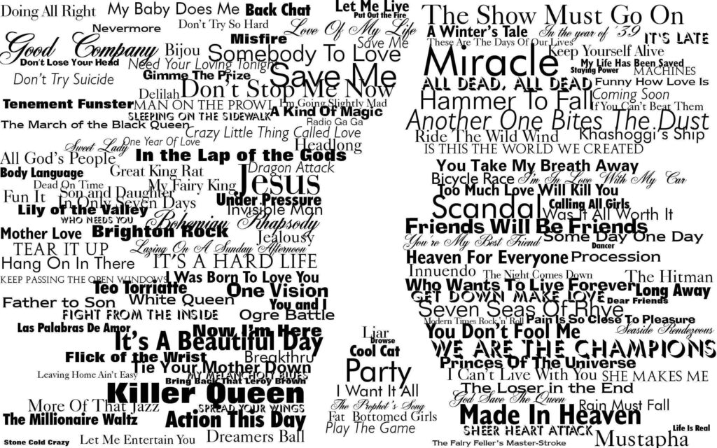 Typography, Freddie Mercury, Queen, Silhouette Wallpapers HD