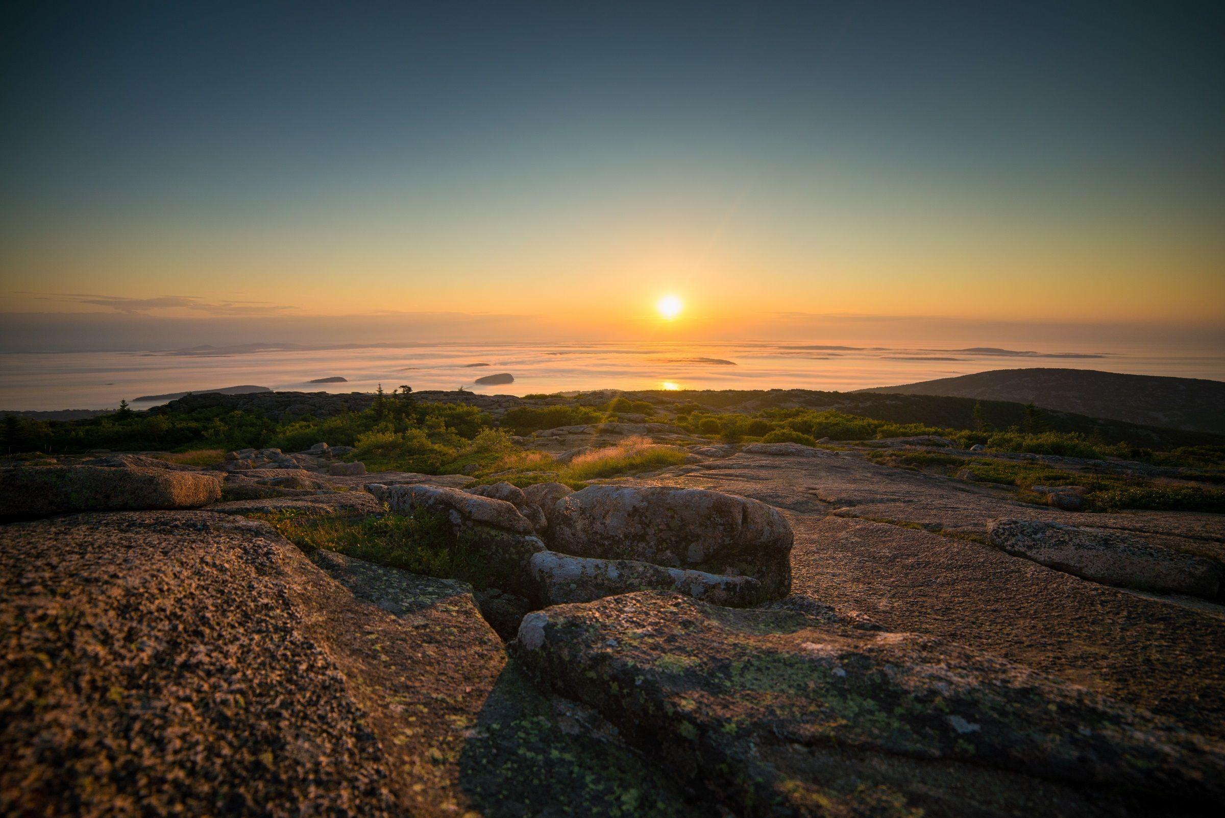 Cadillac Mountain is located on Mount Desert Island, within Acadia