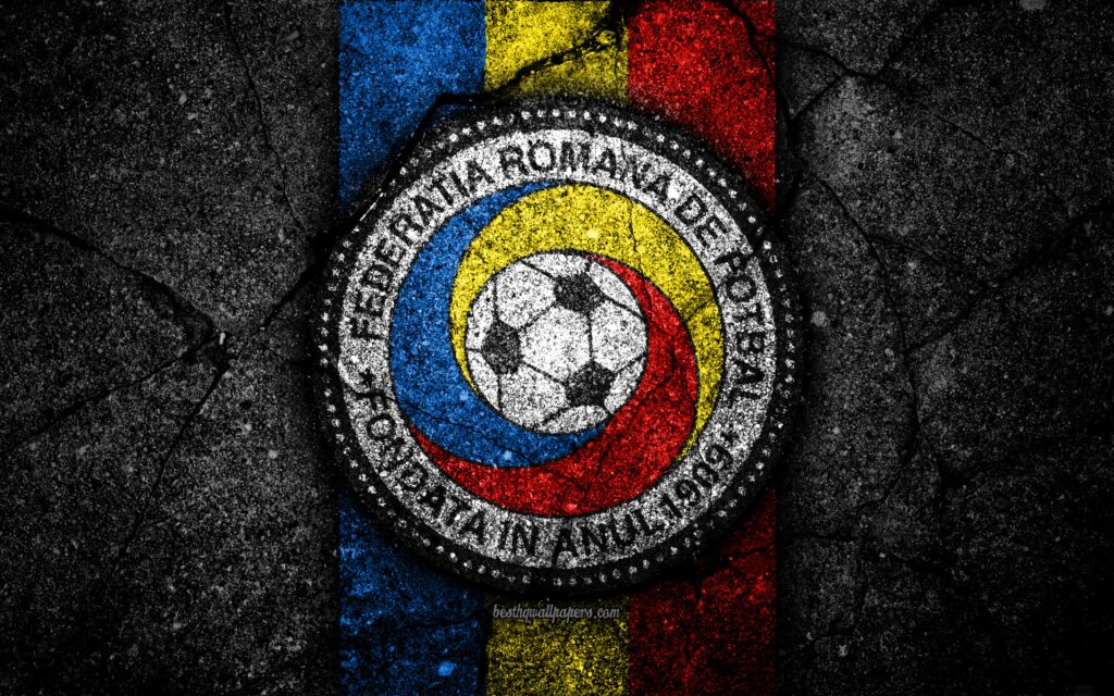 Download wallpapers Romanian football team, k, emblem, UEFA, Europe