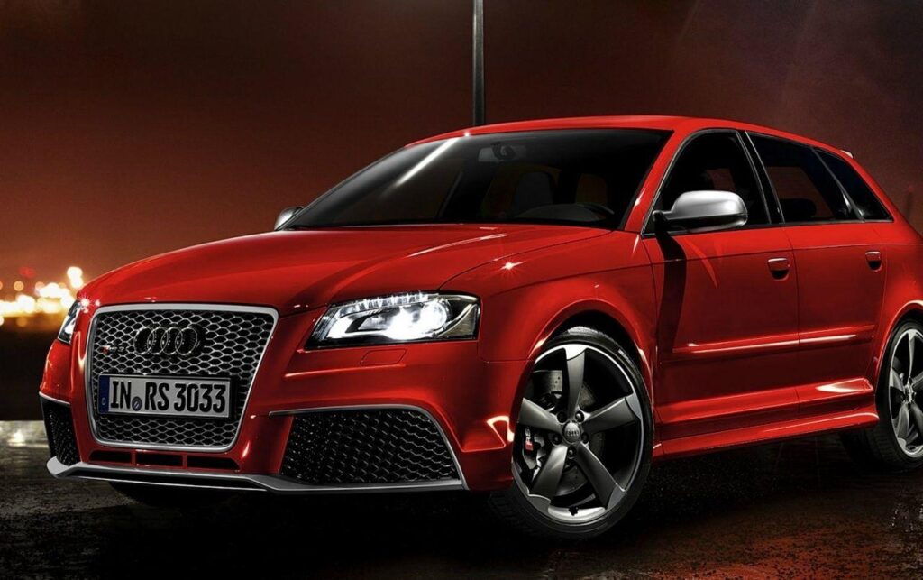Red Audi RS Sportback Night Photo wallpapers