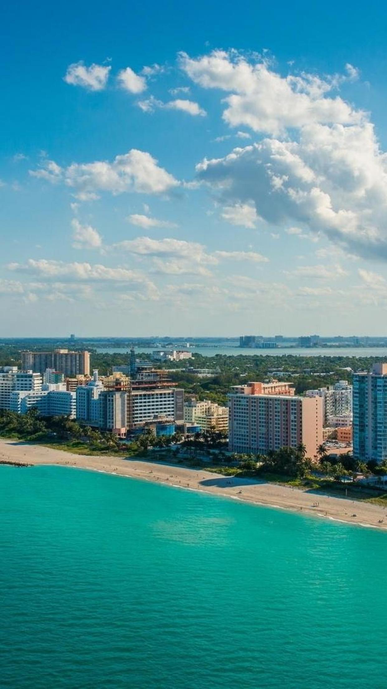 Florida World Sea City Sky Miami Cloud USA 2K Wallpapers, Desktop