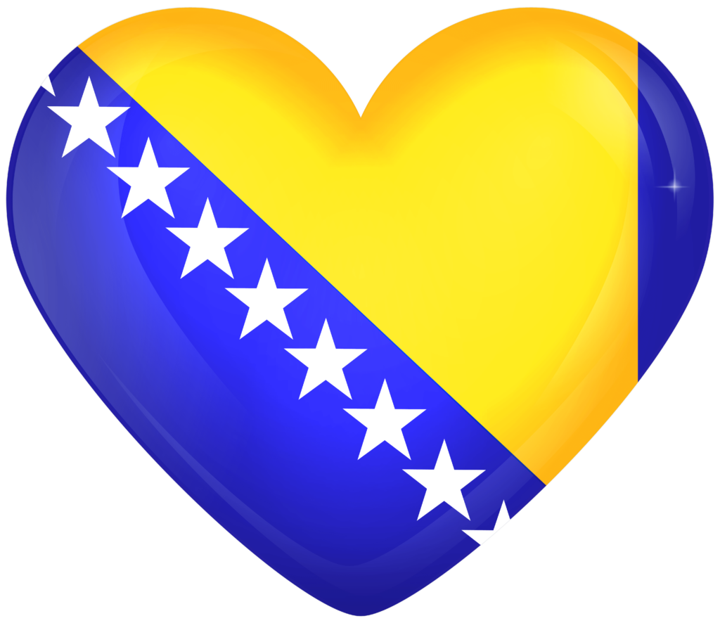 Bosnia and Herzegovina Large Heart Flag