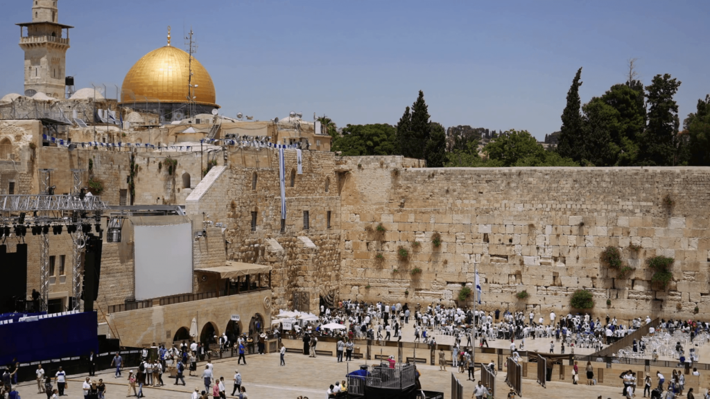 Western Wall or Wailing Wall or Kotel in Jerusalem timelapse Plenty