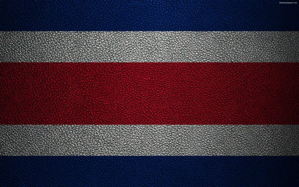 Download wallpapers Flag of Costa Rica, k, leather texture, North