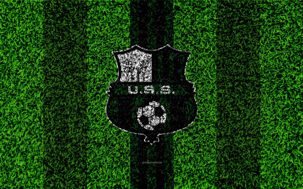 Download wallpapers Sassuolo FC, k, logo, football lawn, Italian