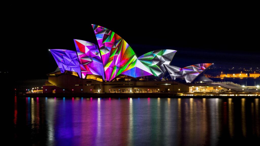 Sydney Opera House Light Show 2K X  wallpapers